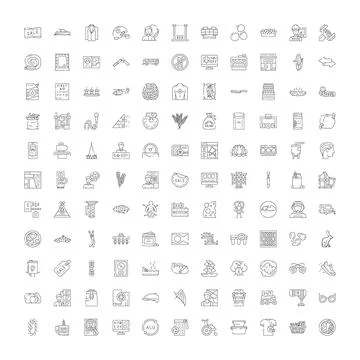 Thin line icons collection for web and print Illustrazione stock