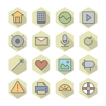 Thin line icons for interface Stock Illustration