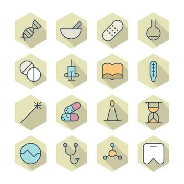 Thin line icons for medical Иллюстрация
