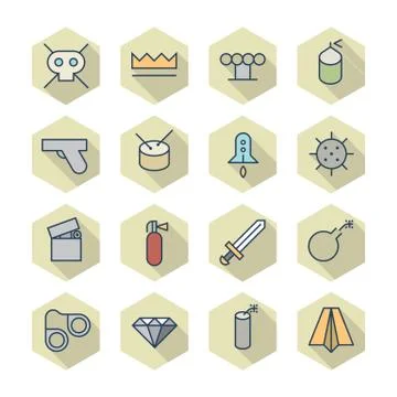 Thin line icons for miscellaneous Stock Illustration