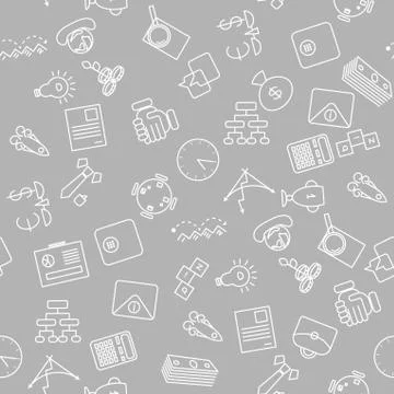 Thin line icons seamless pattern Illustrazione stock