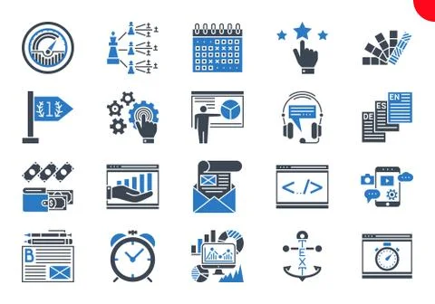 Thin Line Icons Set of Search Engine Optimization Illustrazione stock