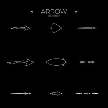 Thin Line Icons. Universal Arrow icon. Thin line style. Simple Minimal Pictogram Illustrazione stock