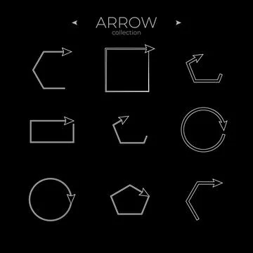 Thin Line Icons. Universal Arrow icon. Arrow basic UI elements. Simple Minimal 스톡 일러스트