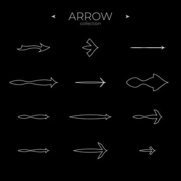 Thin Line Icons. Universal Arrow icon. Arrow basic UI elements. Simple Minimal Stock Illustration