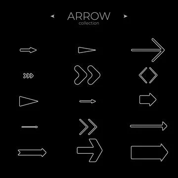 Thin Line Icons. Universal Arrow icon. Trendy line style. For Apps. Editable 스톡 일러스트