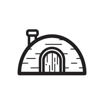 Thin line igloo icon Stock Illustration