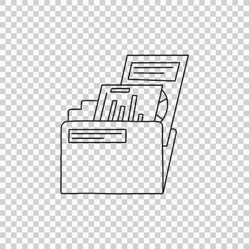 Thin Line Illustration of Storage For File or Folder in Business Stock Illustration
