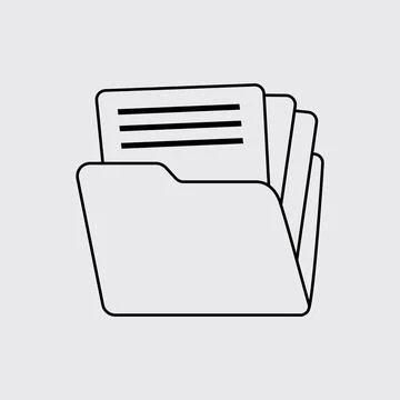 Thin Line Illustration of Storage For File or Folder in Business Stock Illustration