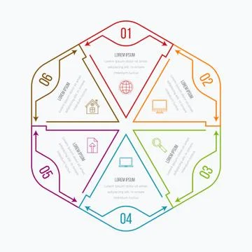 Thin line infographic element Stock Illustration