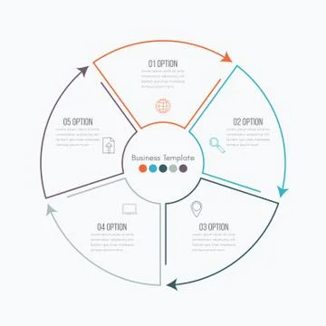 Thin line infographic element Stock Illustration