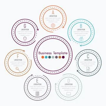 Thin line infographic element Stock Illustration