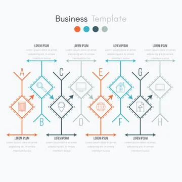 Thin line infographic element Stock Illustration