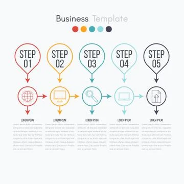 Thin line infographic element Stock Illustration