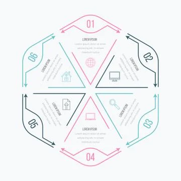 Thin line infographic element Stock Illustration