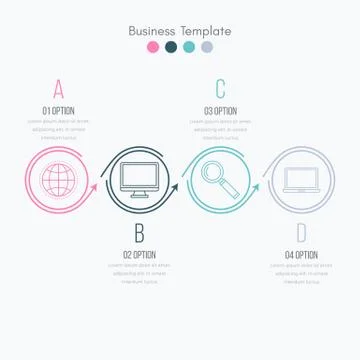 Thin line infographic element Stock Illustration