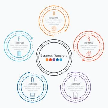 Thin line infographic element Stock Illustration