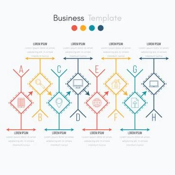 Thin line infographic element Stock Illustration