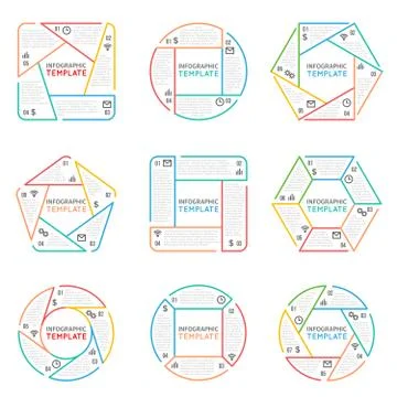 Thin line infographics vector elements for business presentation with options 库存插图