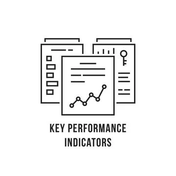 Thin line key performance indicator icon Stock Illustration