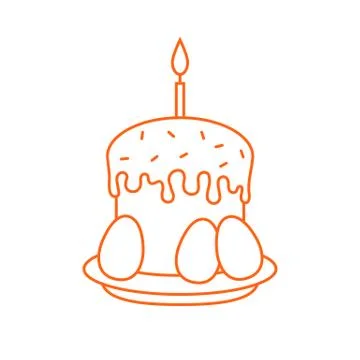 Thin line kulich icon Stock Illustration