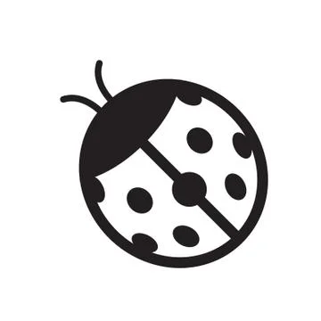 Thin line ladybug icon 스톡 일러스트