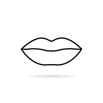 Thin line lips icon isolated on white Stock Illustration