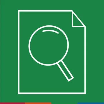 Thin line magnifier document icon Illustration design Illustrazione stock