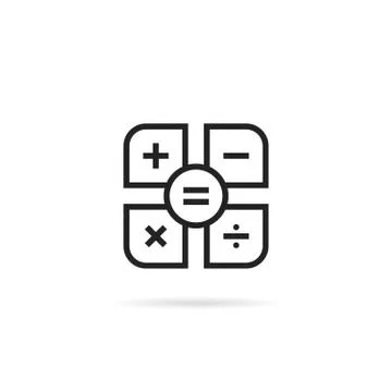 Thin line math simple black icon Stock Illustration
