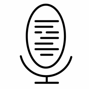 Thin line Microphone icon Stock Illustration