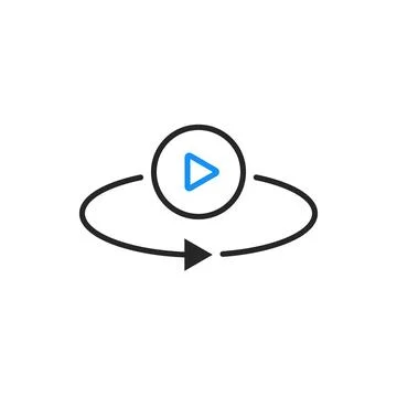 Thin line minimal vr video icon Stock Illustration