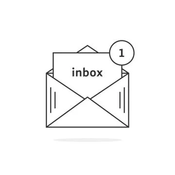 Thin line new message icon Stock Illustration
