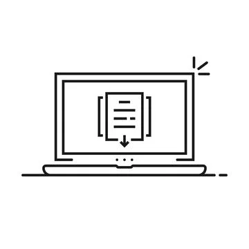 Thin line notebook like document upload Stock Illustration