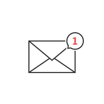 Thin line notification icon speech bubble イラスト素材