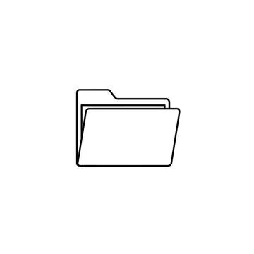 Thin line office folder icon for digital archiving and paperwork file storage Stock Illustration