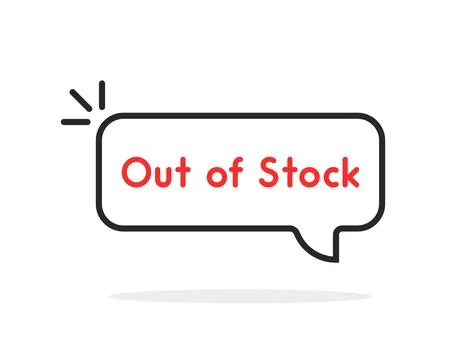 Thin line out of stock text in bubble Stock Illustration