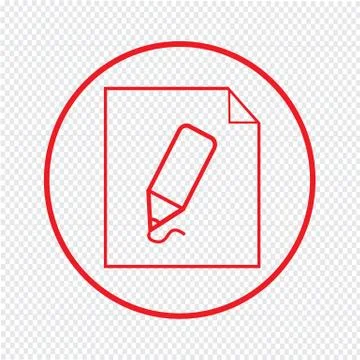 Thin line pencil document icon Illustration design Stock Illustration