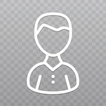 Thin line People icon. Single business human on transparent background. Stock Illustration