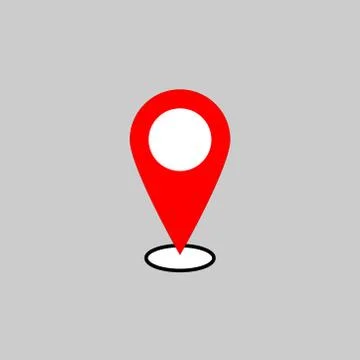 Thin line pin point, location icon on white background Stock Illustration