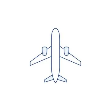 Thin line plane icon isolated on white background. Stock Illustration