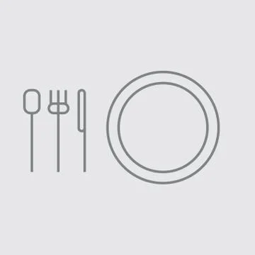Thin line plate vector universal icon .. Stock Illustration