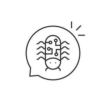 Thin line popup message with bug Illustrazione stock