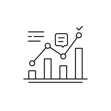 Thin line positive analytics like kpi icon Stock Illustration
