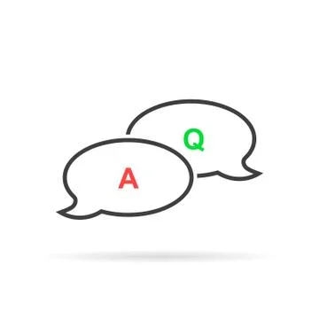 Thin line question answer bubble like quiz Stock Illustration