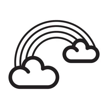 Thin line rainbow icon Stock Illustration