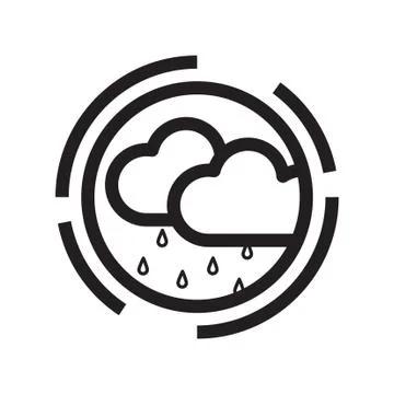 Thin line rainy icon Stock Illustration
