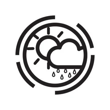 Thin line rainy icon Illustrazione stock