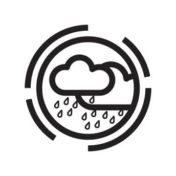 Thin line rainy icon Stock Illustration