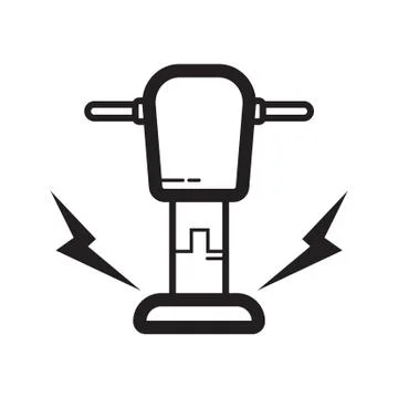 Thin line rammer icon Illustrazione stock