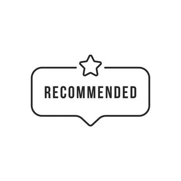 Thin line recommended bubble with star Stock Illustration